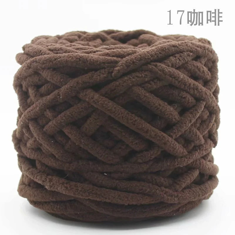 Set 4 pezzi filato chenille cotone 400 g – morbido “ice strip” per coperte, sciarpe e lavori fai-da-te