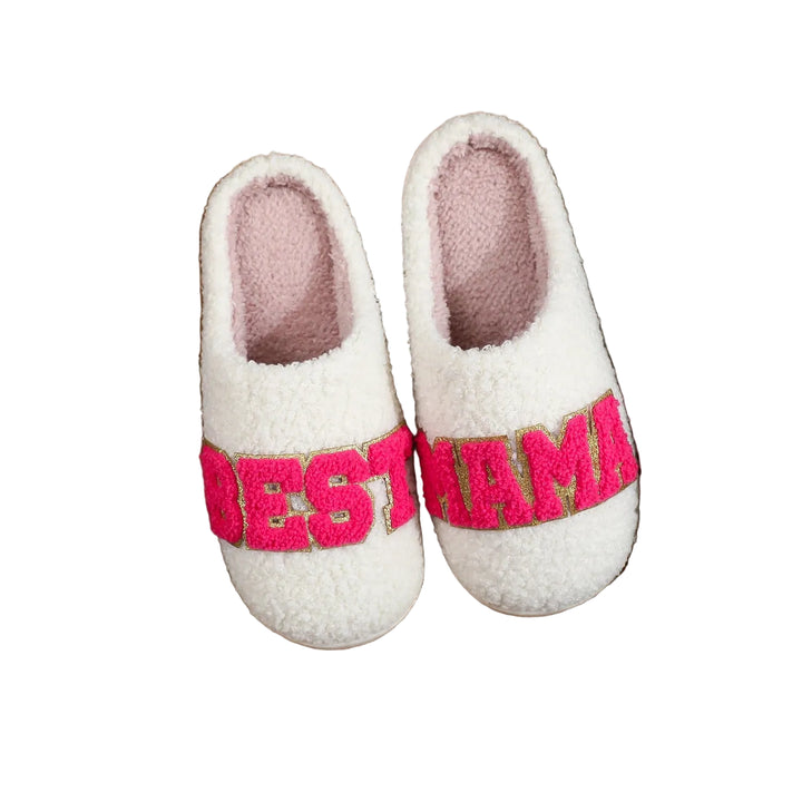 Pantofole Donna Invernali "BEST MAMA" Morbide e Calde con Suola Spessa Antiscivolo