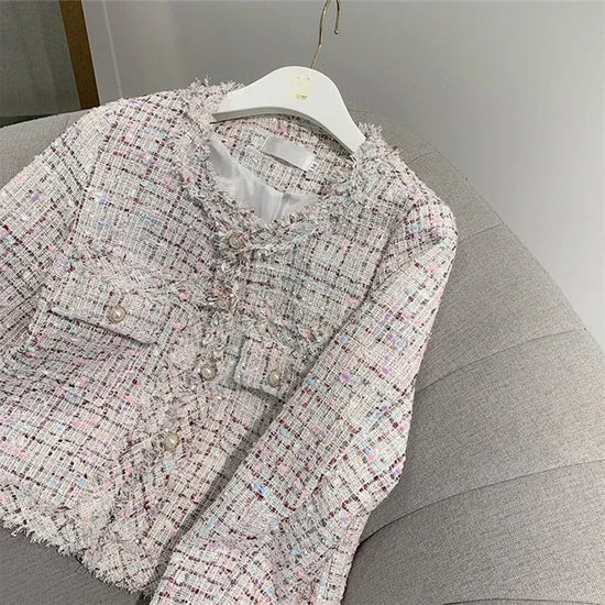 Cardigan Corto Donna Stile Coreano con Collo Tondo e Design Aperto – Giacca Imbottito