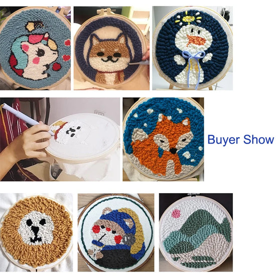 Kit Punch Needle Animali – Ricamo DIY per Principianti