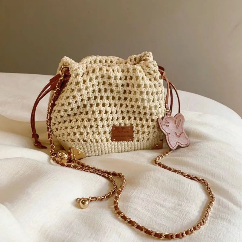Borsa in Paglia Beige Donna a Tracolla – Estivo Casual Chic