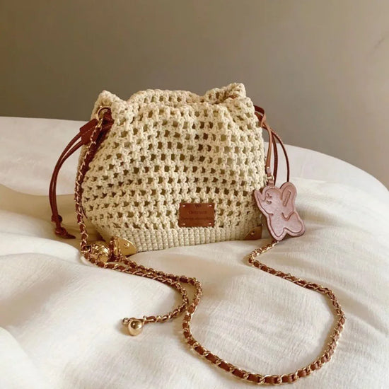 Borsa in Paglia Beige Donna a Tracolla – Estivo Casual Chic