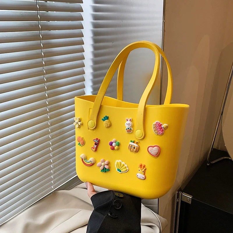 Borsa Mare Colorata Impermeabile – Cestino Estivo Donna Multicolore per Spiaggia e Piscina