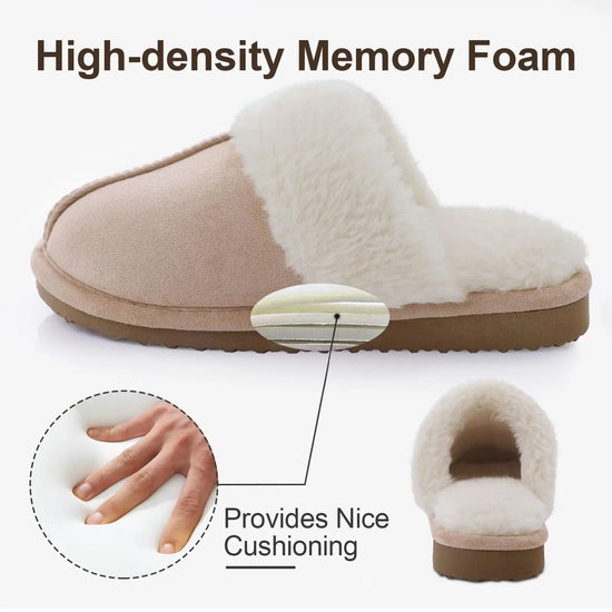 Ciabatte donna in pelliccia eco e suede – antiscivolo, indoor/outdoor, moda casa 2025