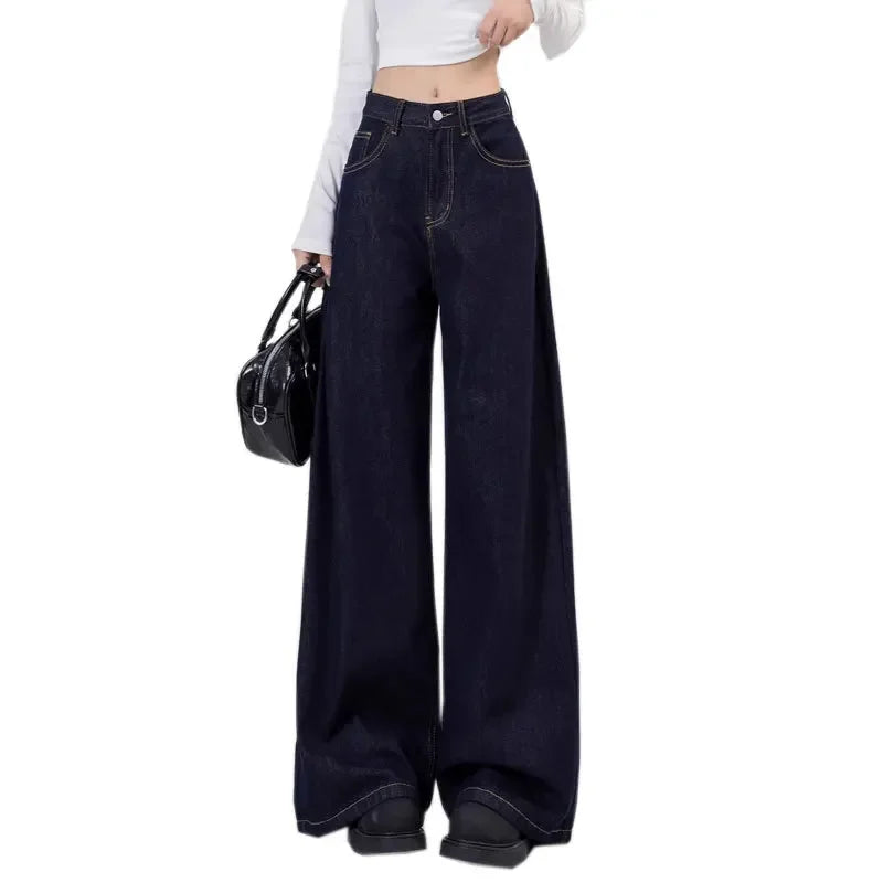 Jeans donna vita alta loose fit – Gamba dritta / wide-leg elegante per l’autunno / inverno