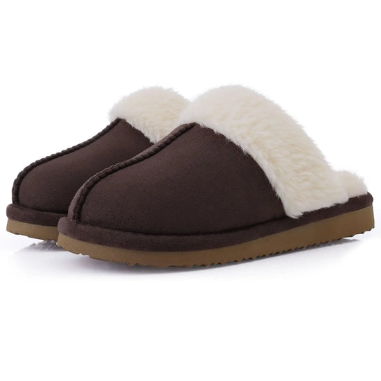 Ciabatte donna in pelliccia eco e suede – antiscivolo, indoor/outdoor, moda casa 2025