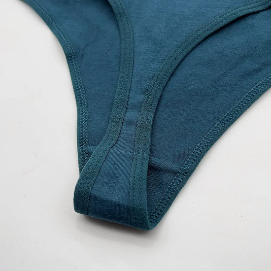 Set 5 pezzi perizomi donna in cotone – G-string low-waist comfort quotidiano, lingerie solid color