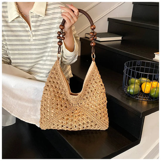 Borsa Tote Donna in Paglia Intrecciata – Shopper Estiva Capiente
