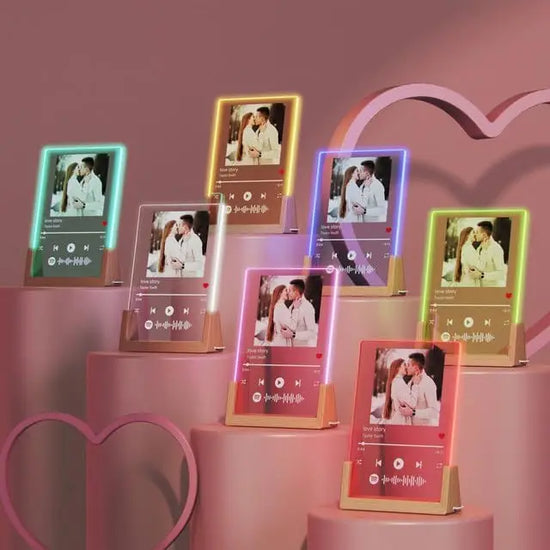 Targa Personalizzata con Musica Spotify – Lampada Acrilica Foto per Regalo Romantico