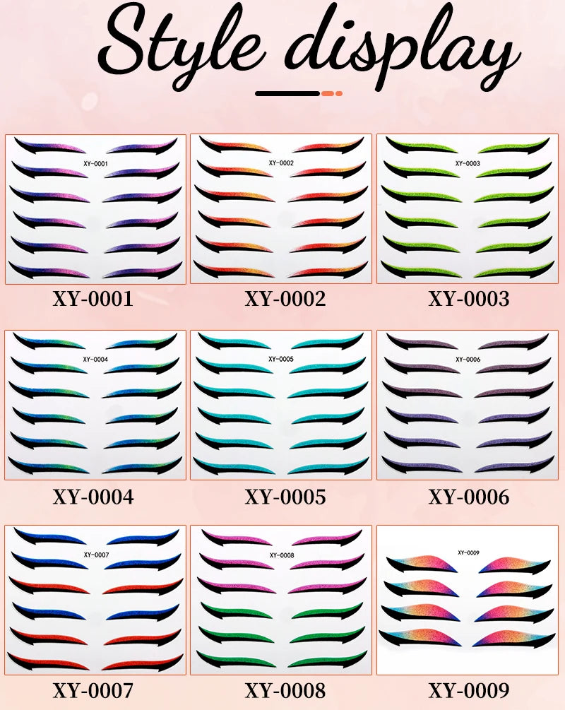 Adesivi Eyeliner Glitter Waterproof – Stickers Trucco Occhi Party
