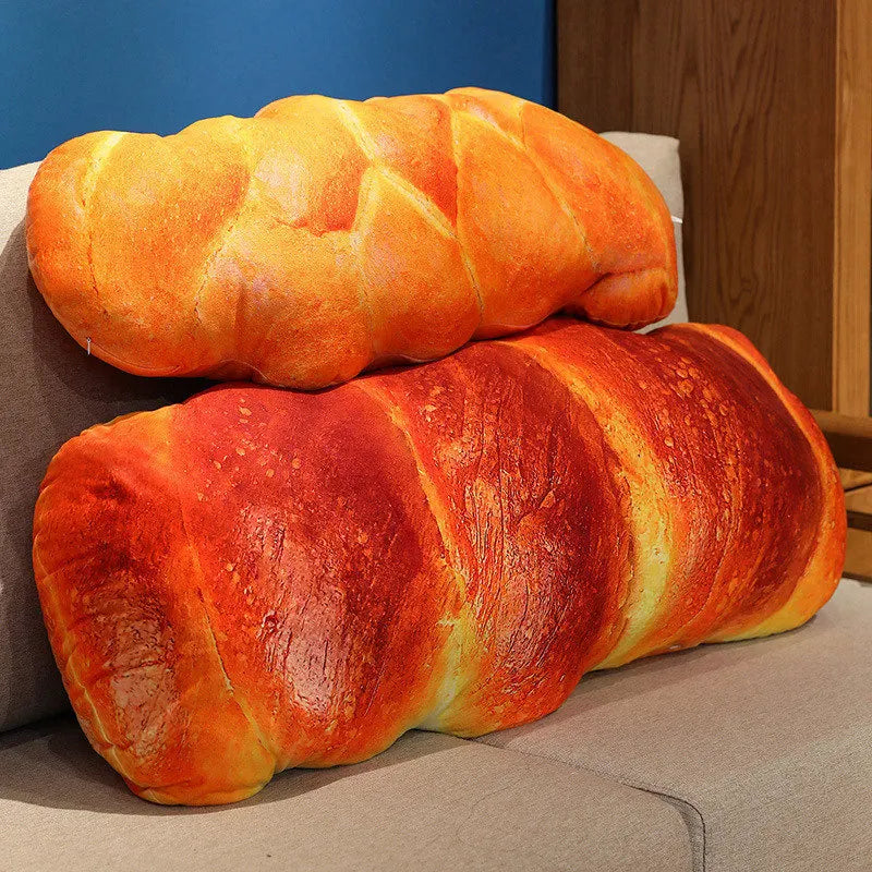 Realistic Bread Plush Pillow Set Croissant Baguette Hot Dog Sofa Decor Soft Comfort Food Themed Cushions For family Birthday Gif
