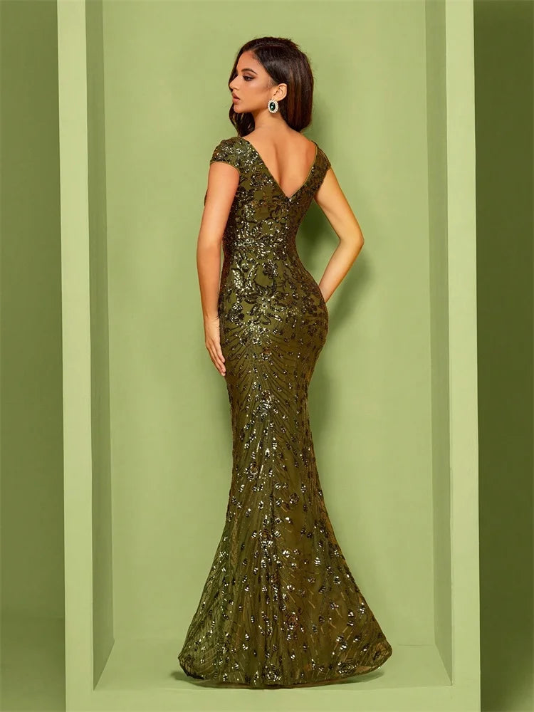 Abito Mylly Lungo Elegante – Dress Cerimonia con Paillettes per Damigelle e 18°