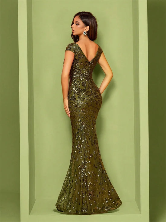 Abito Mylly Lungo Elegante – Dress Cerimonia con Paillettes per Damigelle e 18°