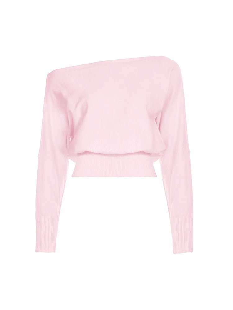 Maglione donna asimmetrico a collo alto e maniche lunghe