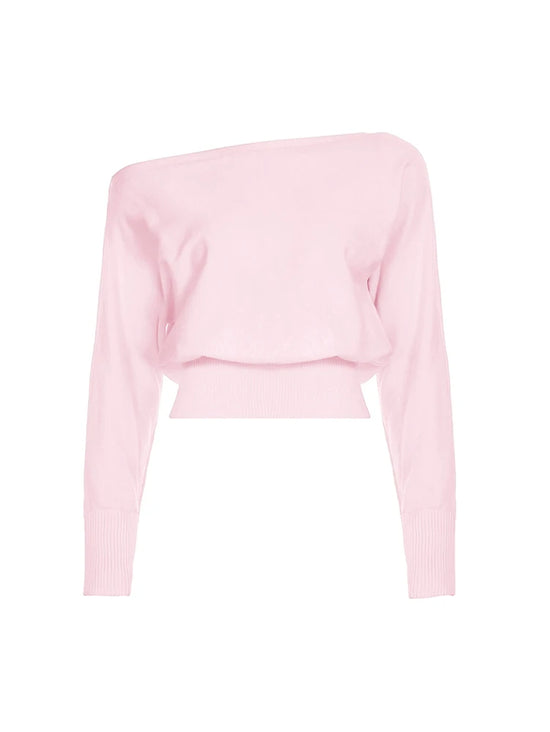 Maglione donna asimmetrico a collo alto e maniche lunghe