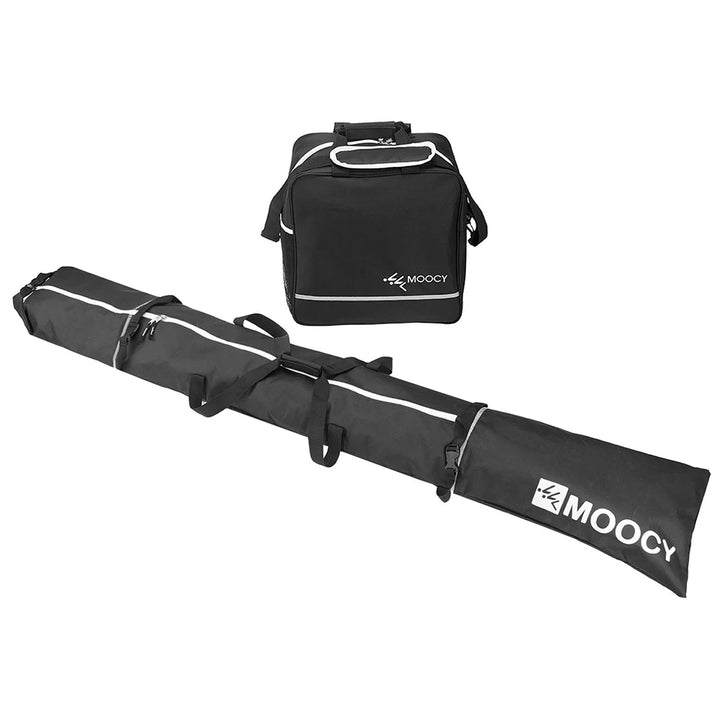 Set borsa da viaggio per sci + sacca scarponi – combo 2 pezzi impermeabile, adattata al volo e trasporto attrezzatura neve