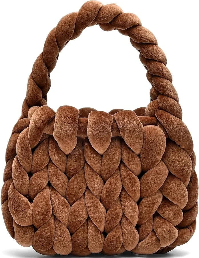 Borsa uncinetto in velluto intrecciato a mano – handbag artigianale unisex disponibile in più colori e dimensioni