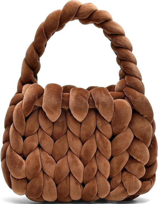 Borsa uncinetto in velluto intrecciato a mano – handbag artigianale unisex disponibile in più colori e dimensioni