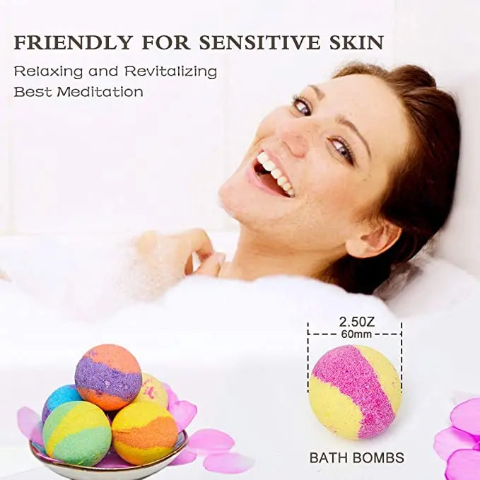 Bombe da Bagno Naturali 12 Pezzi – Set Spa Relax Handmade Regalo Donna