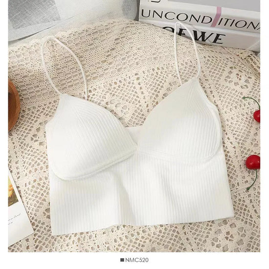 Crop Top tubino seamless donna – Sport brassière senza cuciture, streetwear estivo