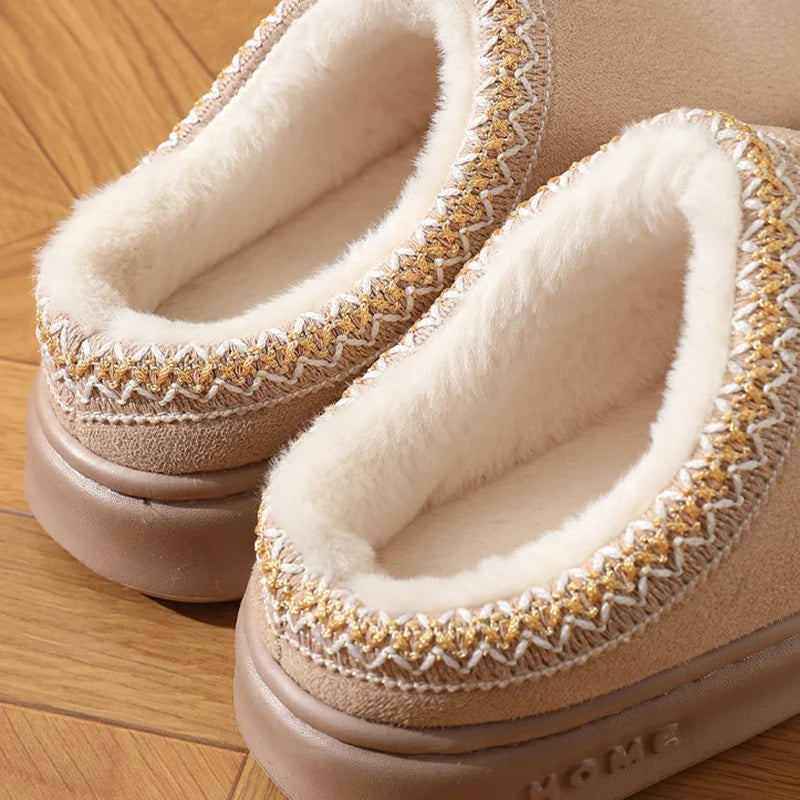 Slippers donna platform inverno 2025 ‒ pantofole fluffy platform indoor/outdoor, suola alta antiscivolo, calde e fashion