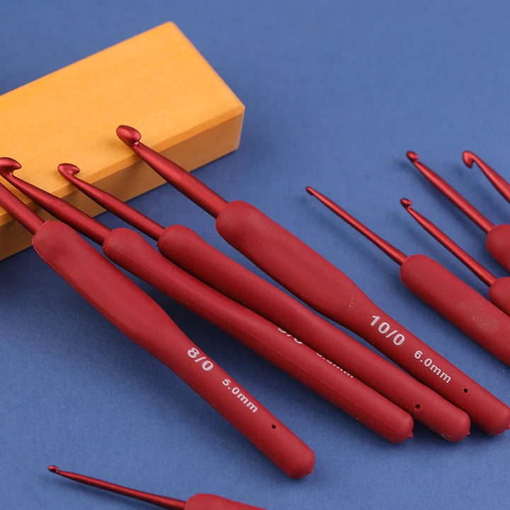 Set uncinetti ergonomici 9 pz Miusie – manico soft-touch, alluminio 2.0–6.0 mm