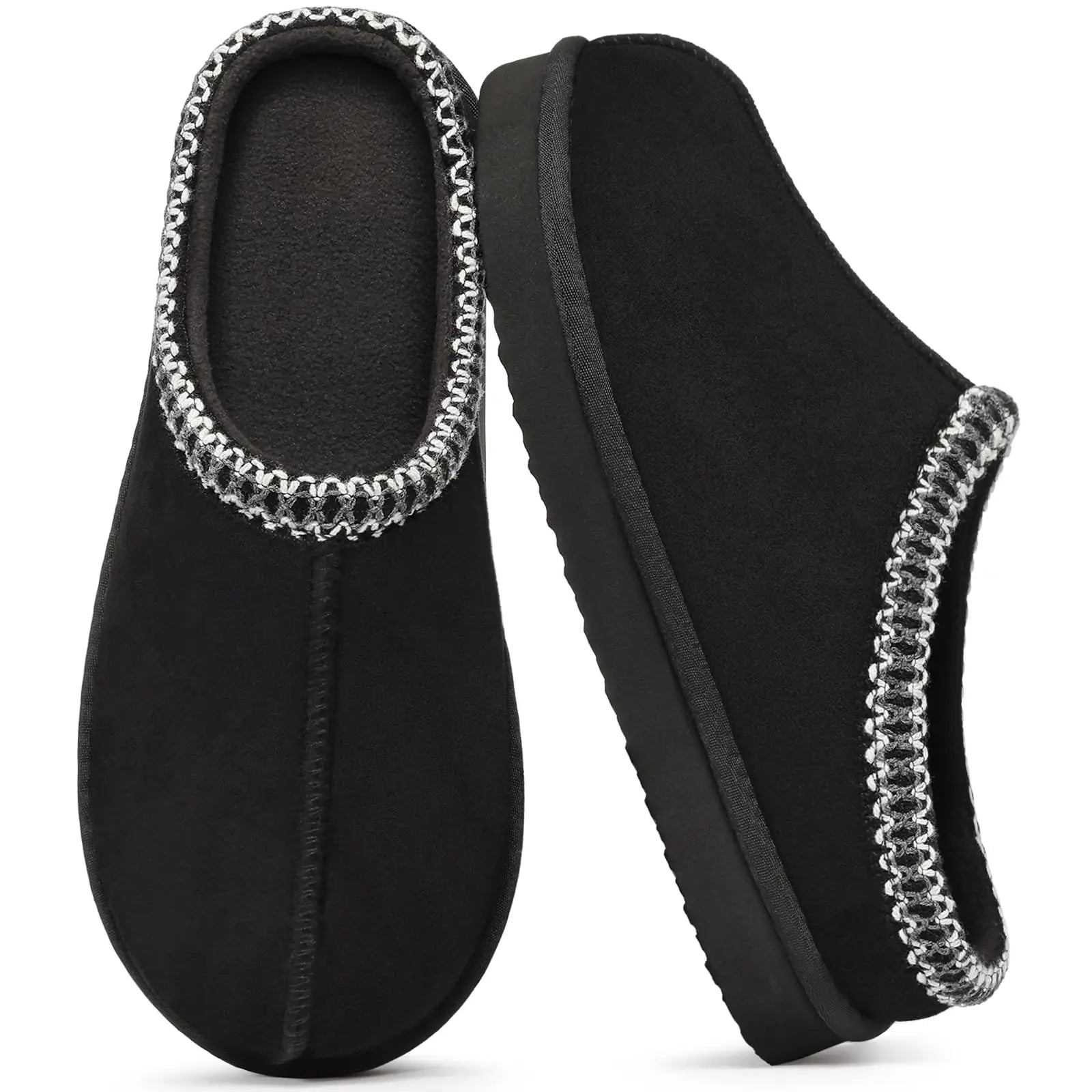 Slippers fuzzy donna 2025 in vera pelle scamosciata con memory foam – pantofole casa / outdoor antiscivolo inverno