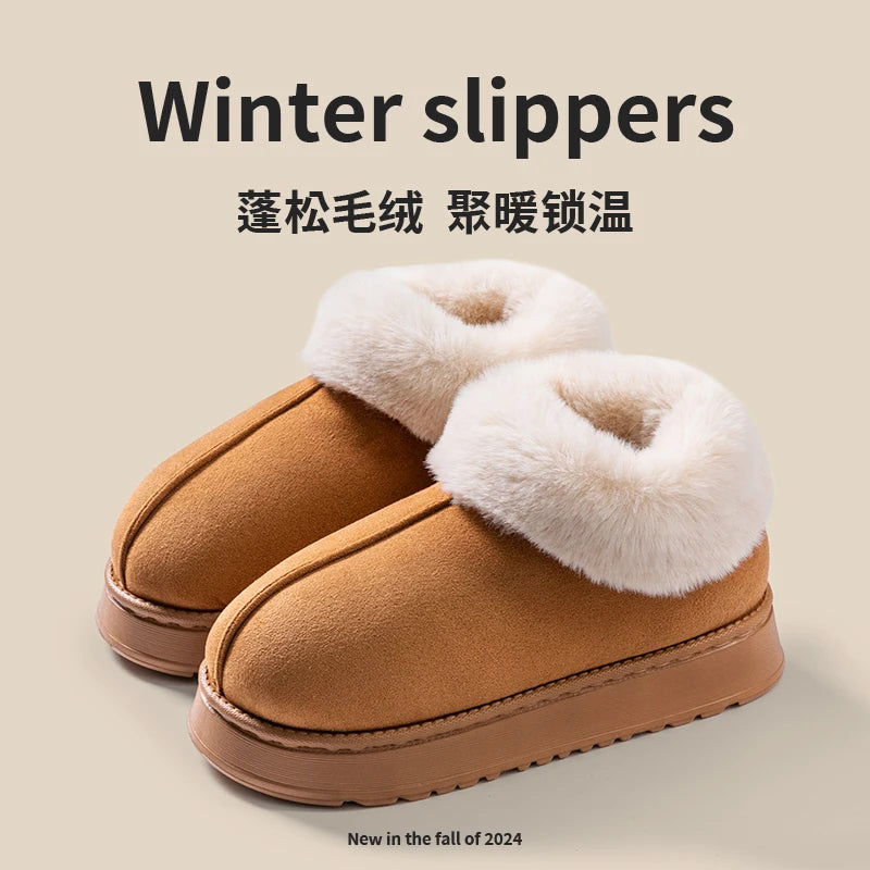 Snow boots donna 2025 – stivaletti fluffy in faux fur e suede, comodi indoor/outdoor, antiscivolo e super caldi