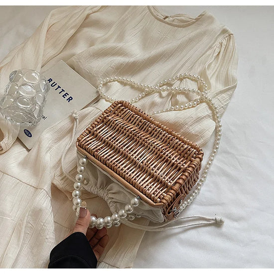 Borsa in Paglia con Perle Donna – Stile Boho Chic Estivo