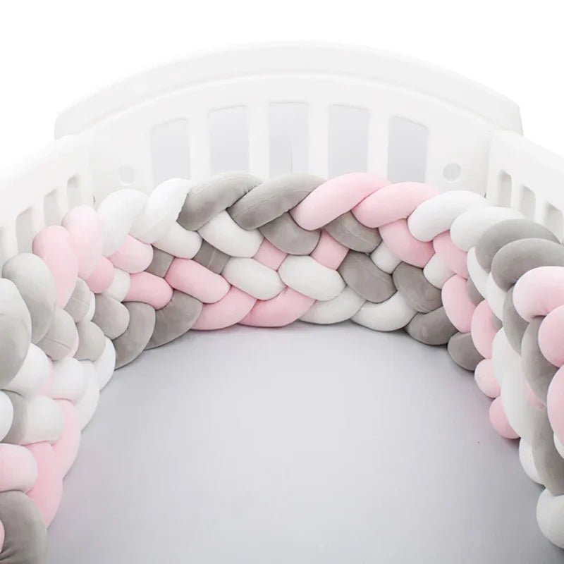 Paracolpi Culla Intrecciato 300-400 cm – Bumper Morbido a Treccia per Lettino Neonato