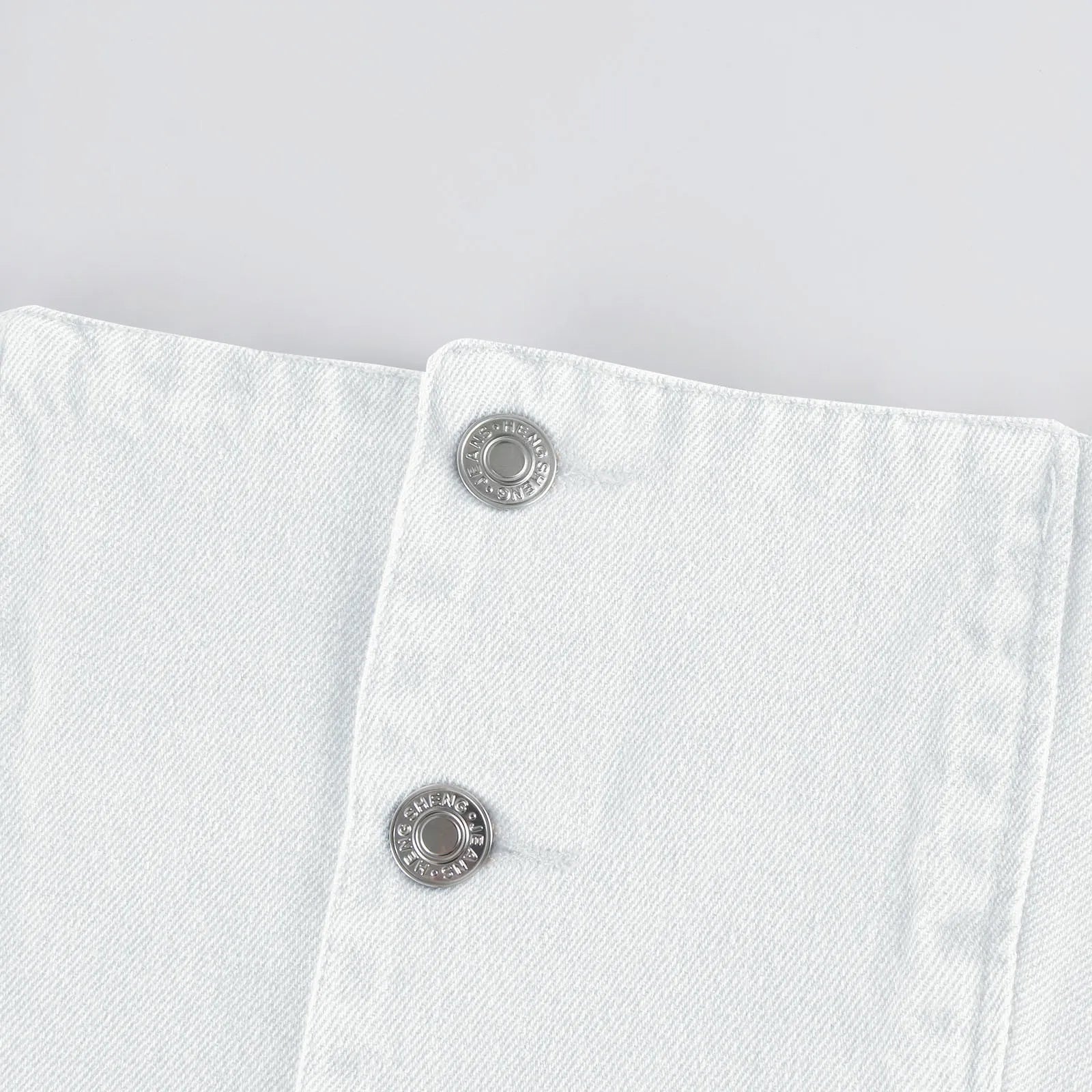 Top Denim Donna Aderente – Crop Top Scollo Quadrato