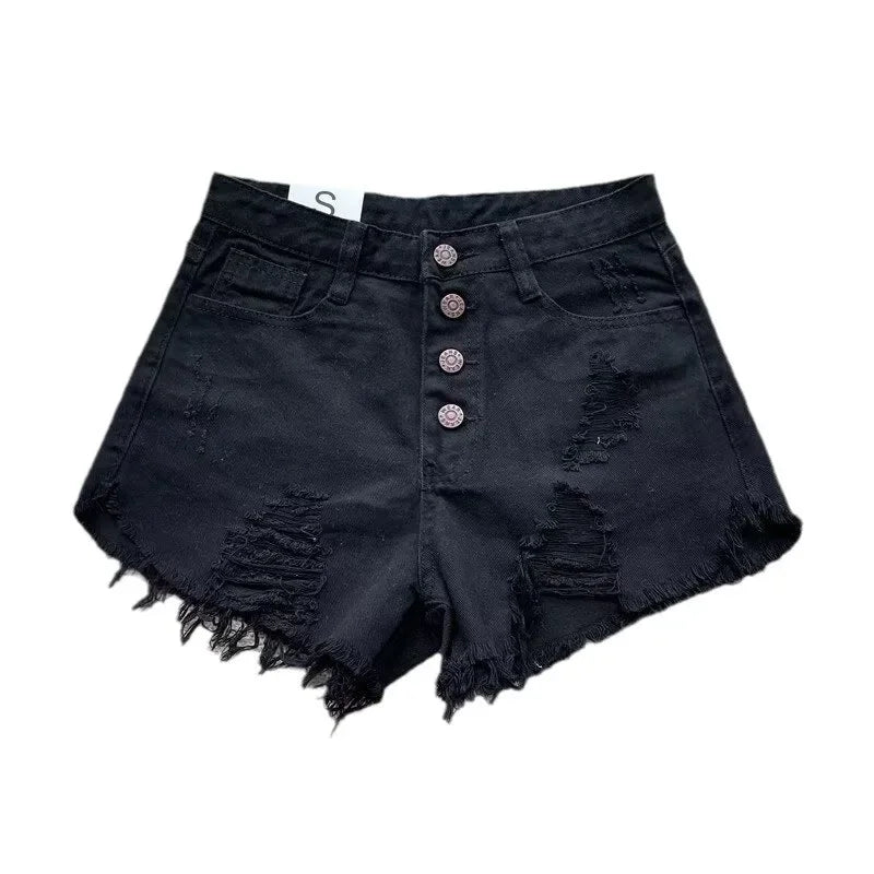 Shorts in denim donna vita alta – modello gamba larga snellente, perfetti per l’estate