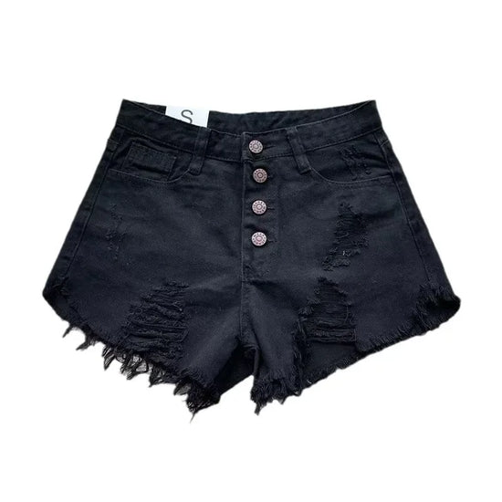 Shorts in denim donna vita alta – modello gamba larga snellente, perfetti per l’estate