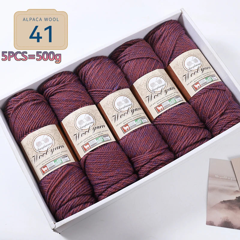 Set 5 gomitoli filato spesso alpaca 500 g – yarn grosso per maglioni, cappotti e crafting inverno