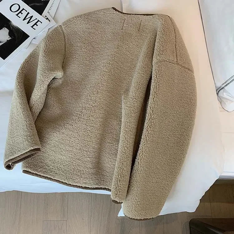 Giacca corta in pelliccia d'agnello donna – Cappotto oversize imbottito per l'inverno, taglie piccole disponibili