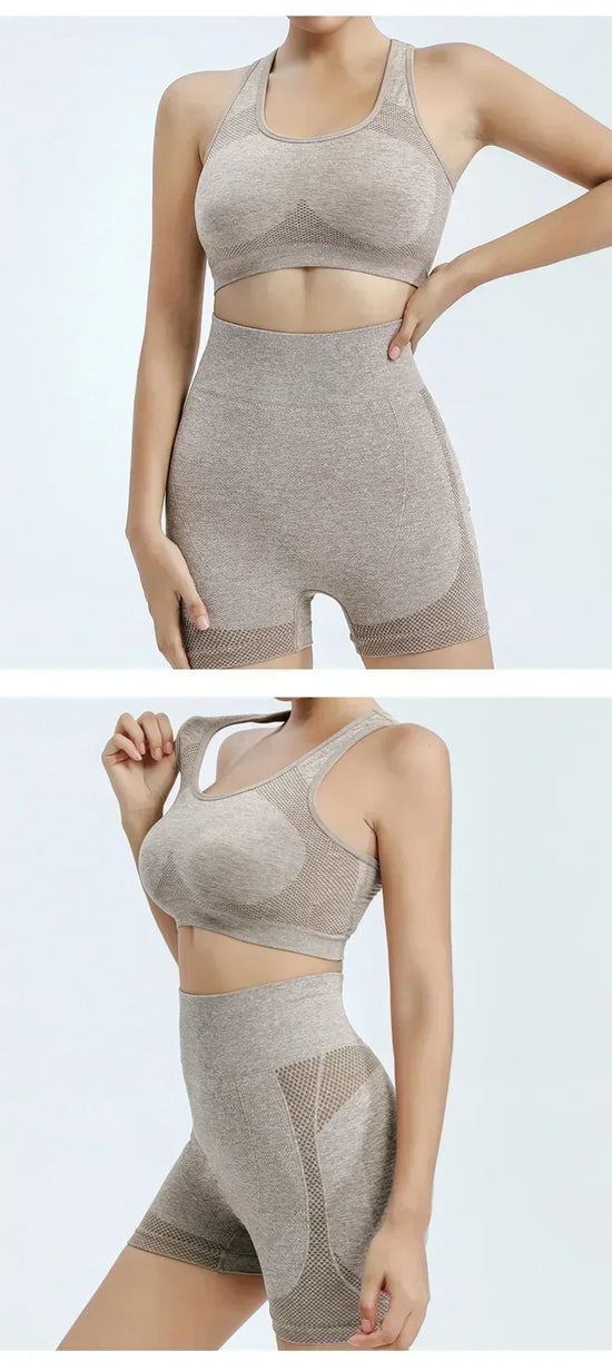 Set yoga seamless donna 2025 – top e shorts coordinati in tessuto tecnico ad alta performance