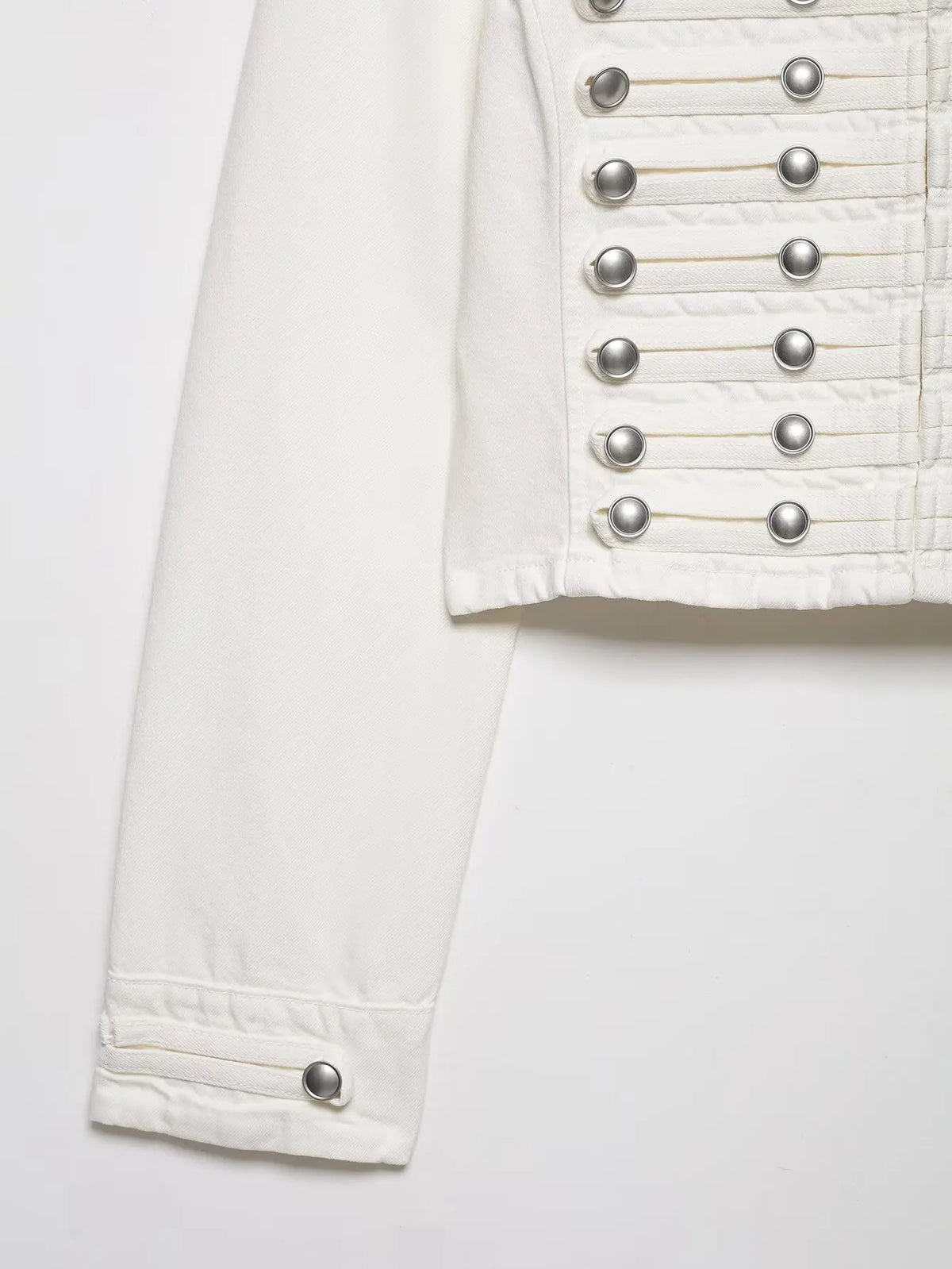 Giacca Corta Donna Vintage con Collo Tondo e Bottoni