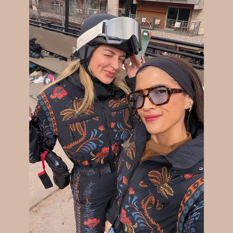 Tuta da neve donna con cappuccio, bianca o fantasia