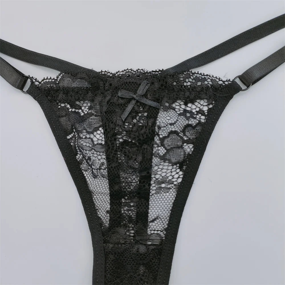 Set 3 Perizomi in Pizzo Trasparente Donna– Sexy Regolabile