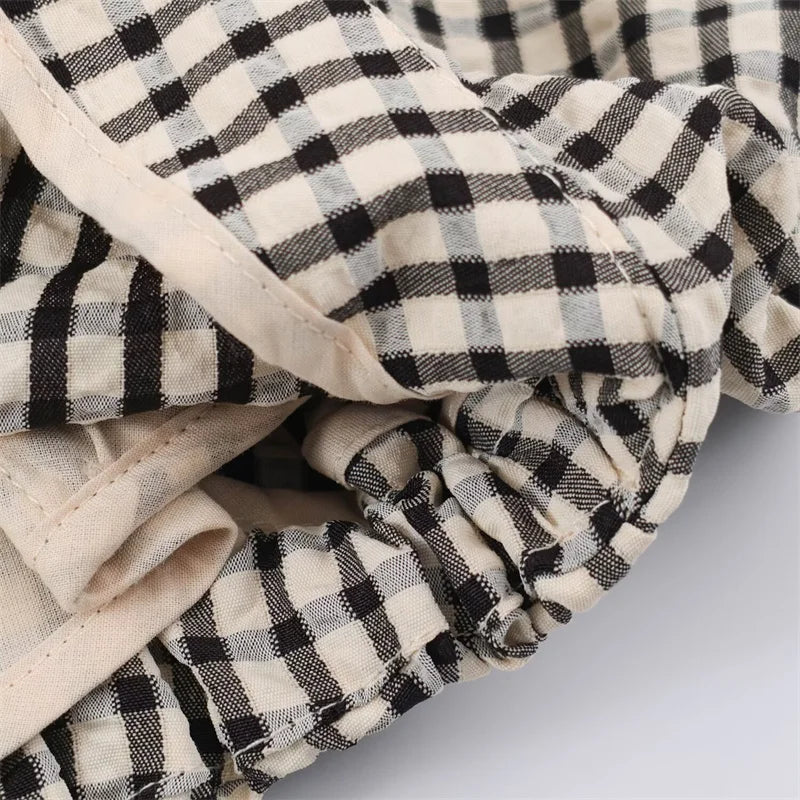 Giacca donna a quadri con collo alto e zip