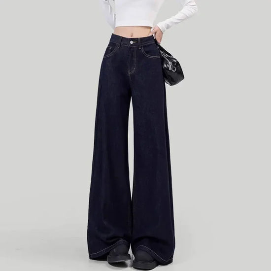 Jeans donna vita alta loose fit – Gamba dritta / wide-leg elegante per l’autunno / inverno