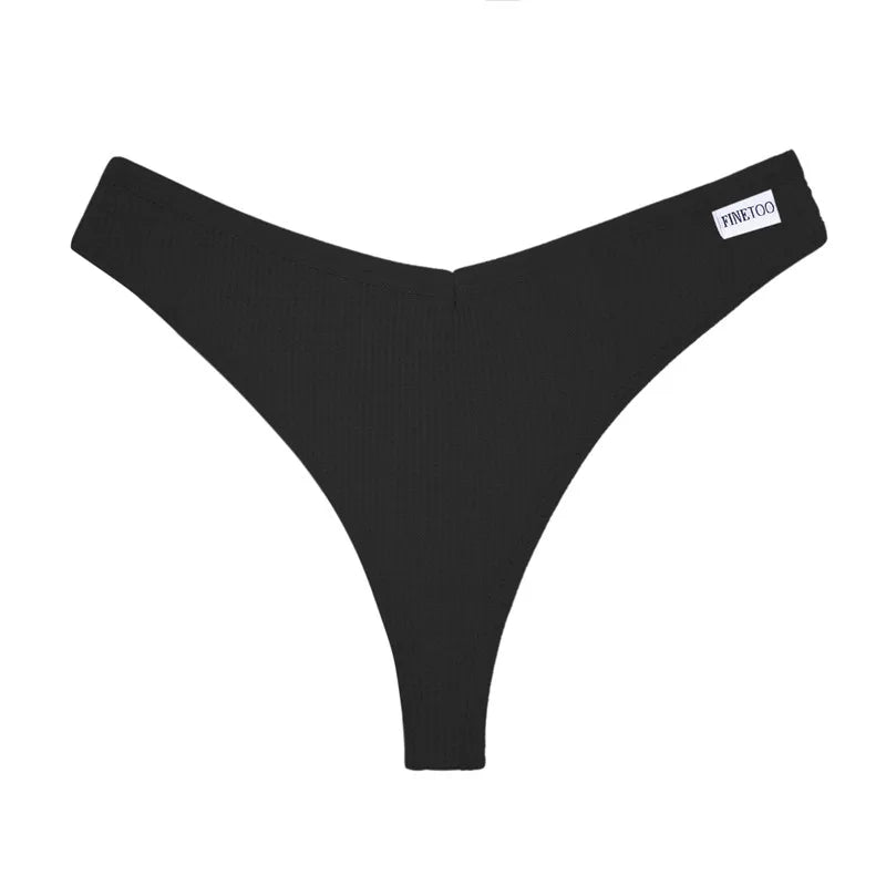 Set 3 pezzi perizomi donna G-string in cotone waffle a vita bassa – underwear sexy comfort quotidiano