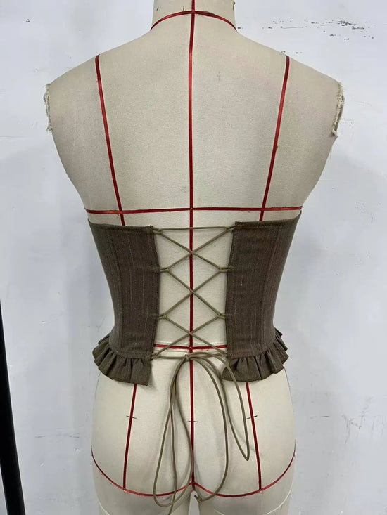 Corsetto Donna Pizzo con Stecche – Top Sexy Modellante