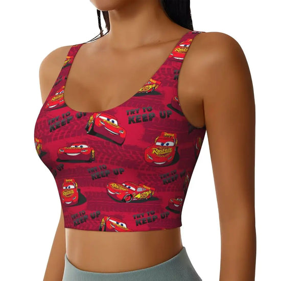 Maglia cars SaettaMcQueen Donna | Cartoon Fitness Crop Top Cars