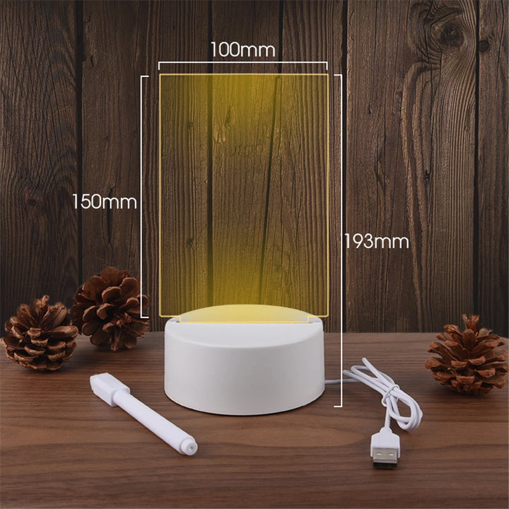 Lavagna Luminosa LED USB – Luce Notturna Scrivibile con Penna