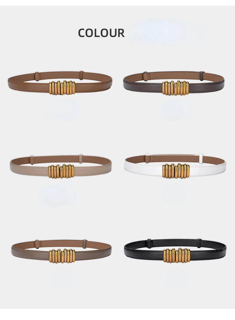 Cintura donna ecopelle vera 2025 – skinny knot belt in cowhide con fibbia gold, cintura regalo moda