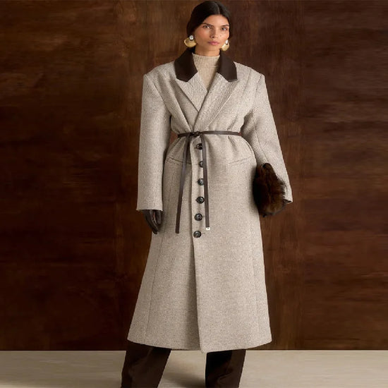 Cappotto Lungo Donna a Pois con Cintura - immagine 8