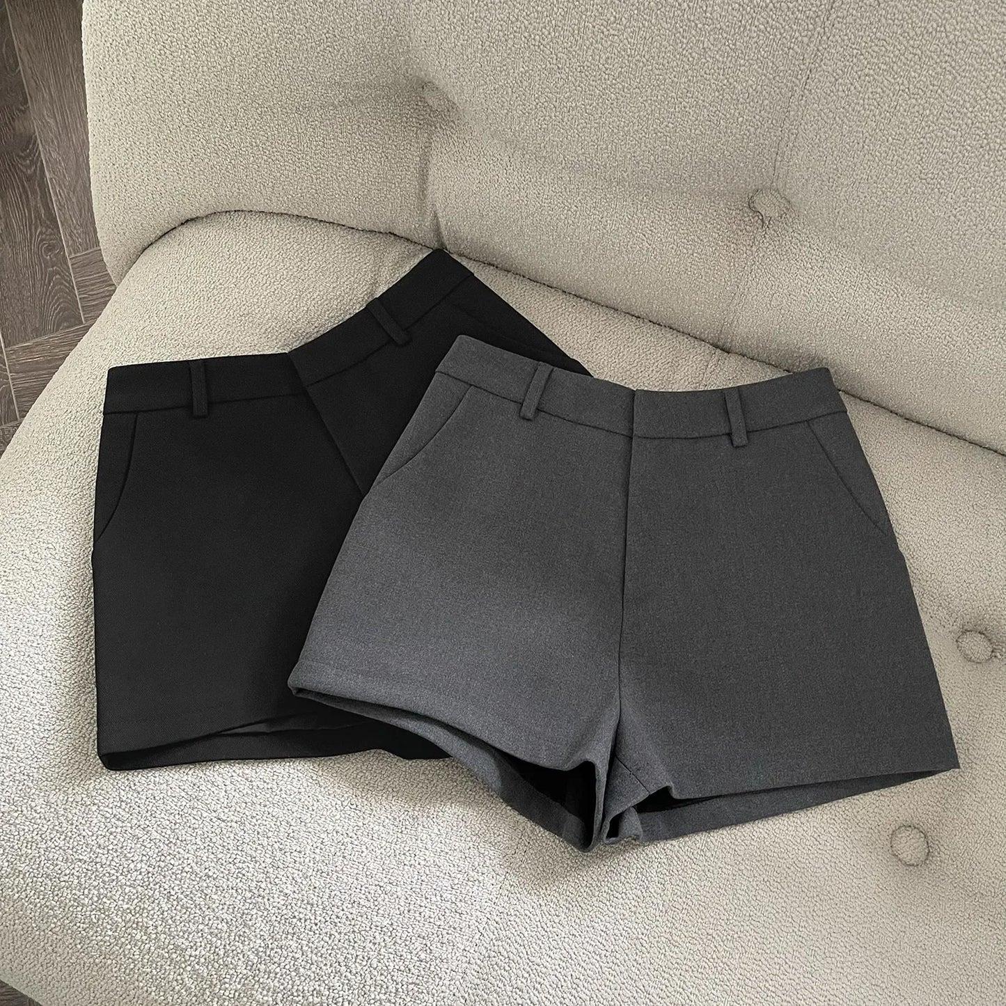 Shorts Donna Eleganti Vita Alta – Modello A-Line Office Chic