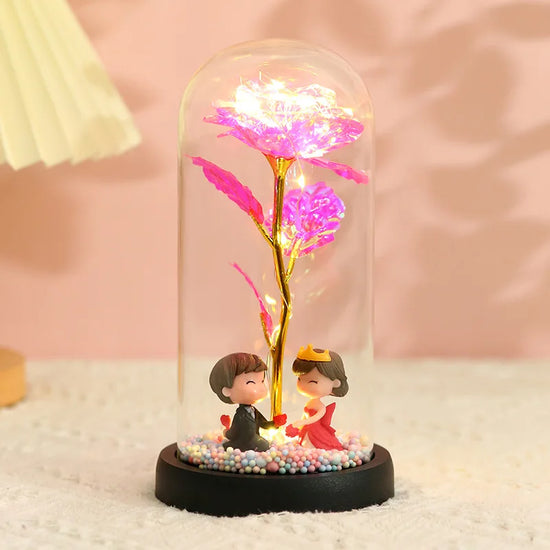 Rosa Eterna LED in Vetro – Regalo San Valentino per Fidanzata