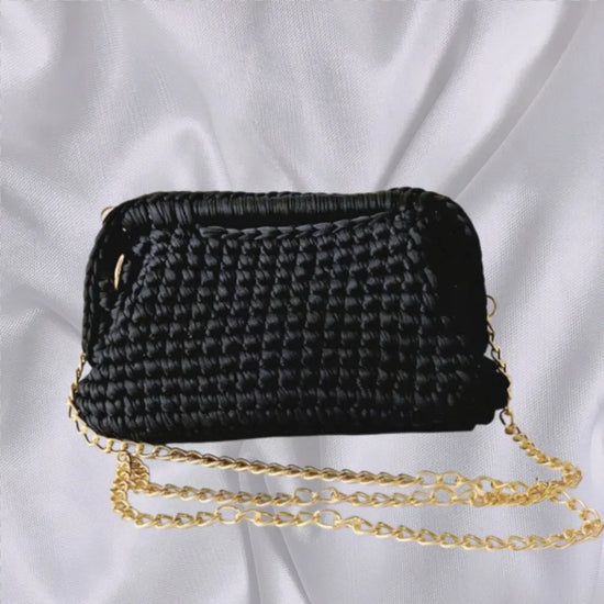 Borsa Clutch Donna Intrecciata a Spalla in Stile Crochet – Bag Elegante Fatta a Mano